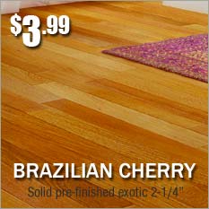 Cikel Brazilian Cherry prefinished hardwood only $3.99 square foot
